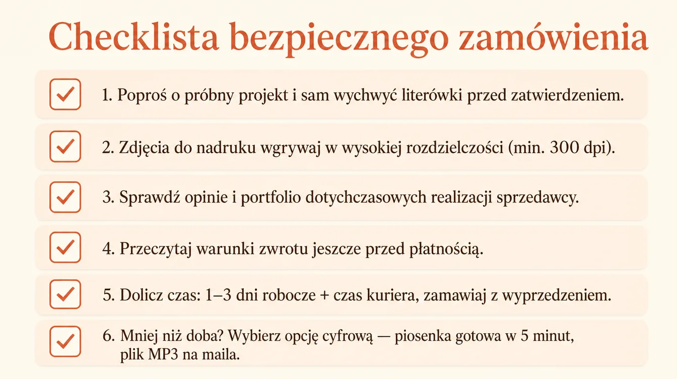 Checklista: co sprawdzić przed zamówieniem personalizowanego prezentu urodzinowego